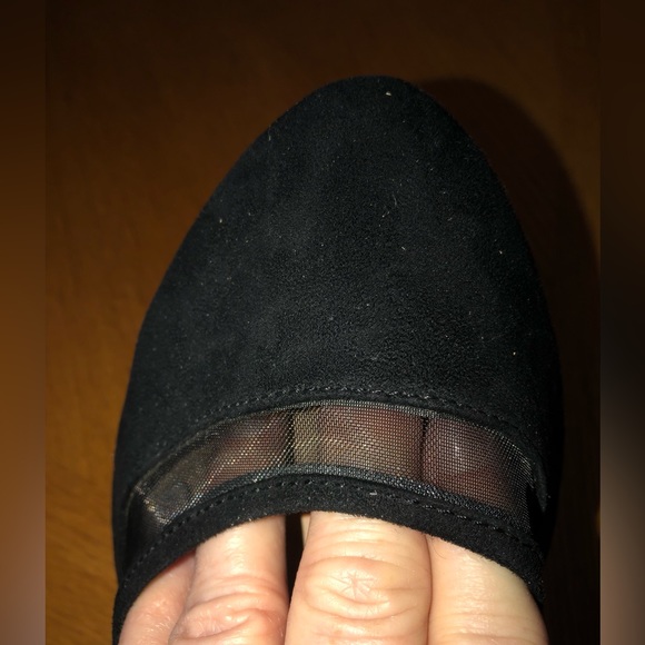 Torrid 10w Ballet Flats Mesh Faux Suede Black Almond Toe - Picture 5 of 8